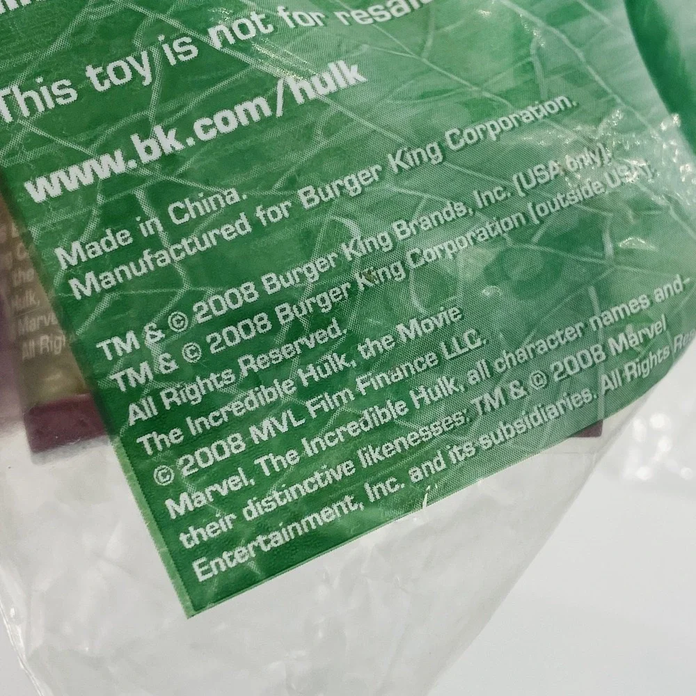 2008‎ Burger King THE INCREDIBLE HULK Hulk Smash Kids Meal Toy Sealed